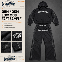 Ensemble veste à capuche noire et pantalon ample pour homme, avec détails texturés respirants, style streetwear, OEM ODM