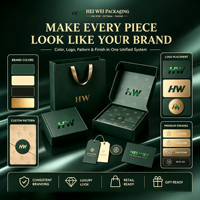 Ensemble d'emballages de marque haut de gamme entièrement personnalisés, boîtes cadeaux imprimées, sacs shopping en papier, étiquettes suspendues, autocollants pour une image de marque de luxe