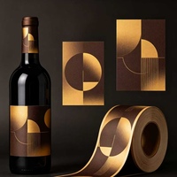 Etiqueta Personalizada para Vino, Segura para Alimentos, Duradera, Holográfica, Ecológica, Resistente al Agua y al Aceite, con Estampado Dorado en Caliente, Cumple con la Normativa de la FDA