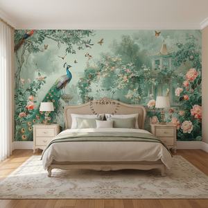 Fleurs mobiles Paon Oiseaux Pavillons Forêt Paysage Jardins Rétro <span class=keywords><strong>Fresque</strong></span> Romaine <span class=keywords><strong>Papier</strong></span> <span class=keywords><strong>peint</strong></span> - Product Image 2