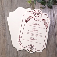 Großhandel benutzer definierte Hochzeit Menü karte Neuheit Design Papier Menüs Musik Kreuz Engel Stile Hot Stamped Folie für Braut Restaurant