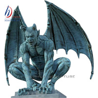 Sculpture de monstre en métal grandeur nature, statues de chimère étrusque en bronze pour l'extérieur, fabrication en usine