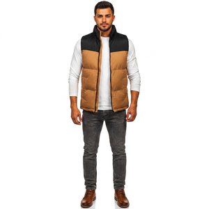 FINER THREADS Gilet matelassé personnalisé sans manches, couleur personnalisée, respirant, séchage rapide, polyester/coton, veste d'hiver pour homme - Product Image 1