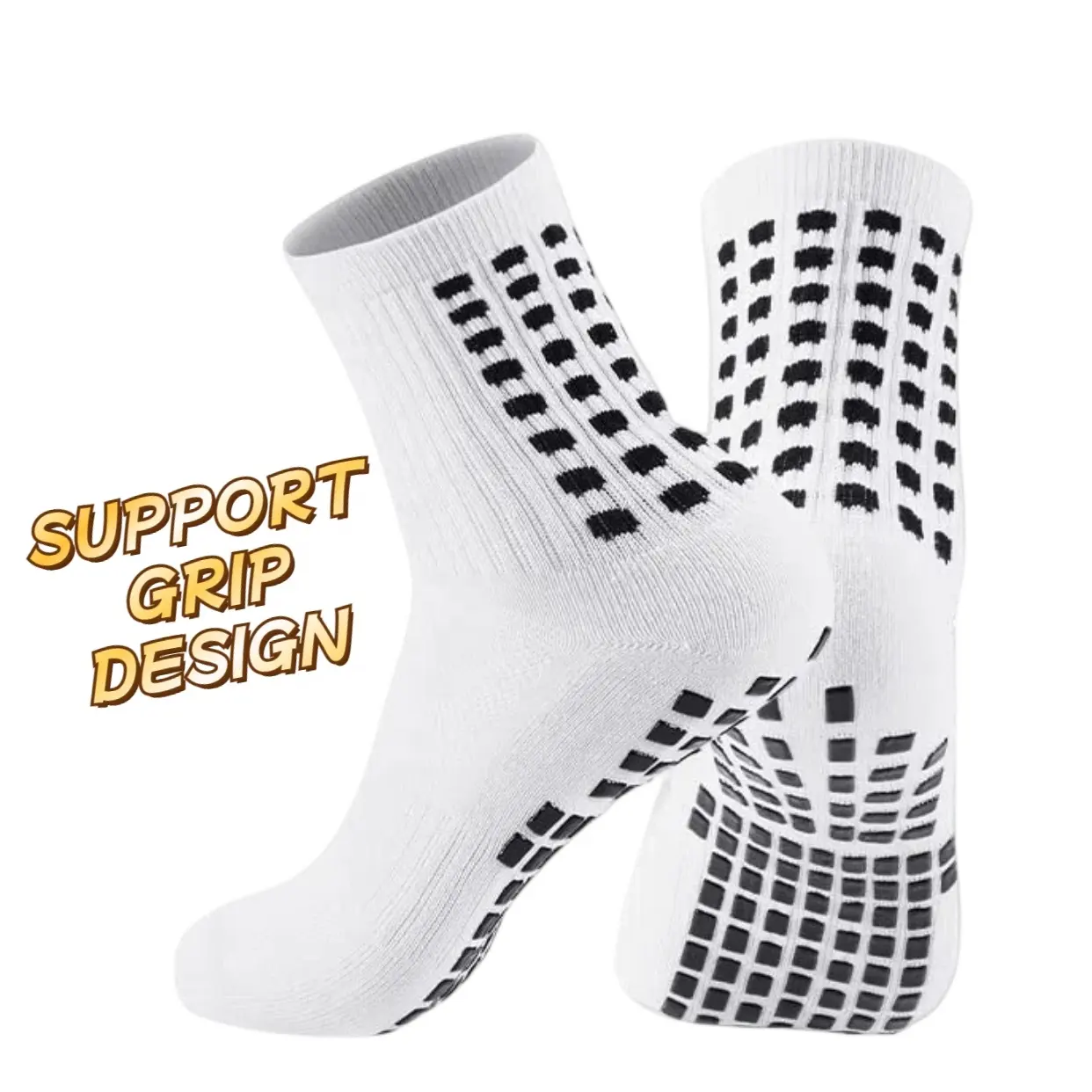 Gratis Ontwerp Grip Sokken Custom Sport Sokken Met Logo Training Mode Hardlopen Voetbal Anti Slip Grip Sokken