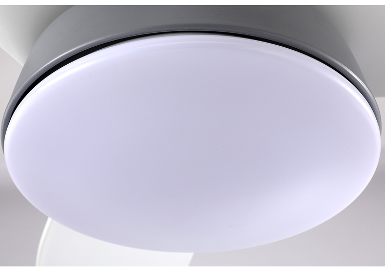 Remote control in stock ABS material 3 blades natural wind tricolor ceiling fan led light