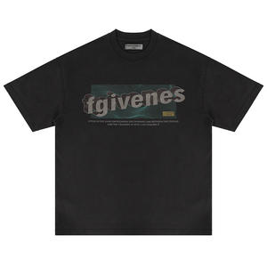 T-shirt pour homme en coton ample à manches courtes, tricoté uni, surdimensionné, délavé à l'acide, design personnalisé, 240 g/m² - Product Image 5