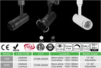 Foco de Luz LED para interiores, lámpara con Zoom COB y Tracklight, 6114, 15W, 220V, CRI95, CRI97
