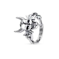Ensemble de bagues Panjia Silver Holiday, design cœur, papillon, crâne, minimaliste, simple, élégant, bijoux DIY pour femmes, Noël, Halloween