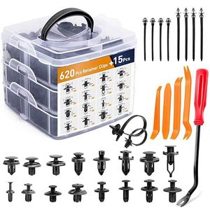 Kit de Sujetadores Automotrices de 620 Piezas con 15 Herramientas para Reparación de Parachoques y Guardabarros de Automóviles - Product Image 1