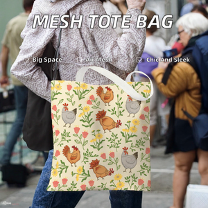 <b>Canvas</b> Mesh Urban Minimalism Fashion Casual Tote Bag Large-Capacity Handheld Shoulder Beach Zipper Women's Spring 2026 New Style - Product Image 2