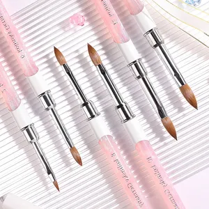 1PCS Gradient Kolinsky Acrylic Nail <b>Brush</b> Pure Nail <b>Brushes</b> For Acrylic Application Professional Pure Sable Nail Art <b>Brush</b> Set - Product Image 5
