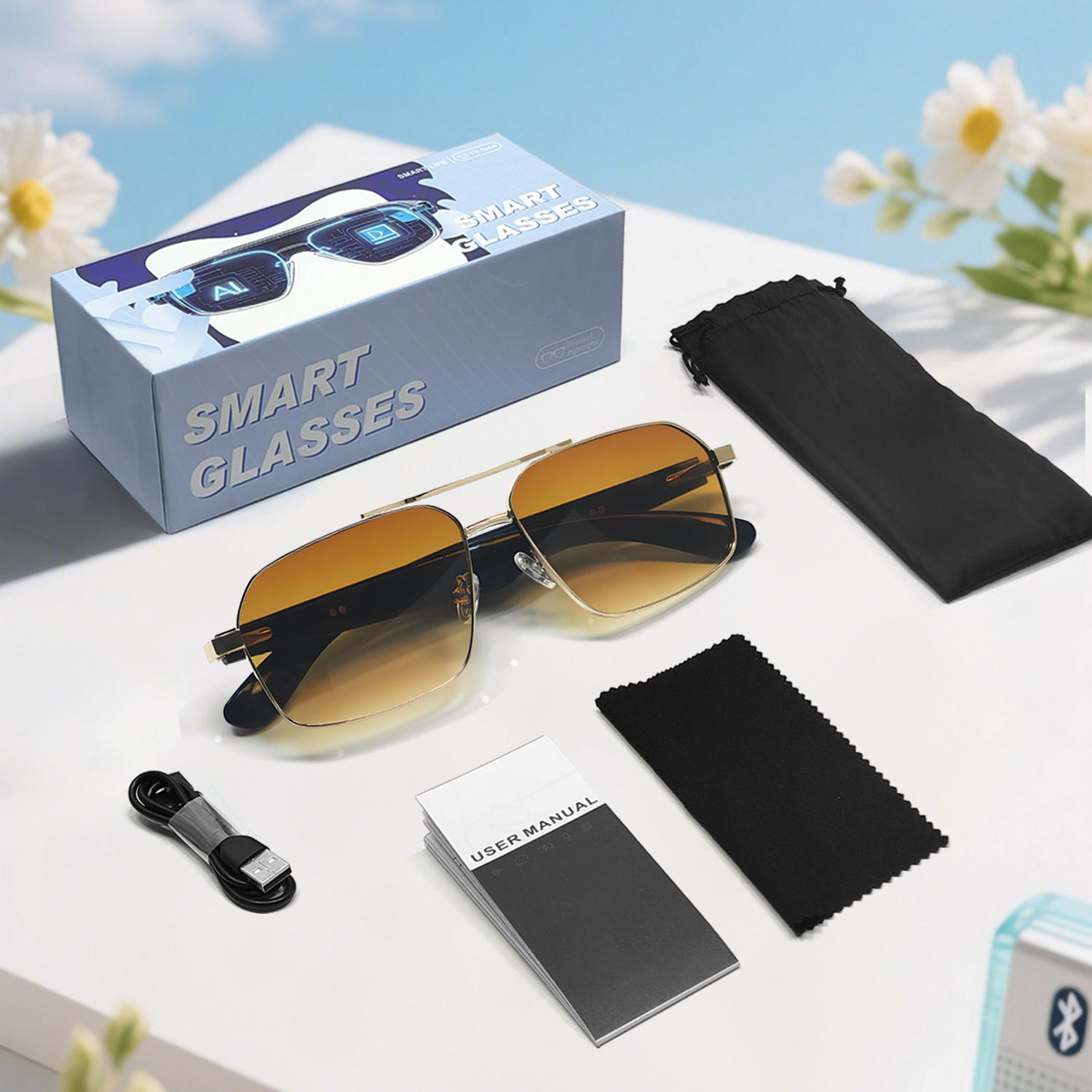 Cadre doré - pièce de teinte marron