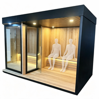Kabin Sauna Kayu Hemlock Tradisional dengan Kompor Sauna dan Steam Shower Combo yang Laris Manis