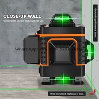 Outils de construction en extérieur, nivellement automatique, rotation à 360°, pose automatique du sol, niveau laser à faisceau vert 3D/4D à 12 lignes