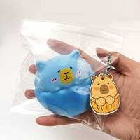 Jouet anti-stress Capybara mignon à rebond lent, texture pâte PU super douce, balle à presser pour enfants 5CM, vente en gros en boîte