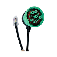 Adaptateur de prise Linkyou personnalisé pour automobile J1939 OBD II à angle droit SAE 9 broches J1939 Type 2, conducteur en cuivre, PVC, 24V/12V, 300MM