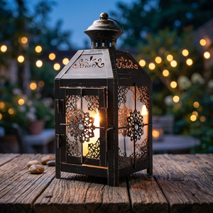 Lanterne en métal découpée au laser moderne et élégante, belle, durable, imperméable, écologique, réutilisable, tendance, cadeau décoratif de Noël - Product Image 5