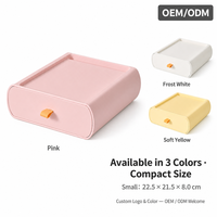 Organisateur de tiroir de bureau compact et empilable, petite boîte de rangement en PP, surface plate, pour chevet ou coiffeuse, 3 couleurs, OEM