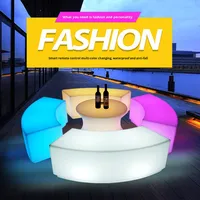 Promotion banc incurvé Table basse combinaison extérieur hall Table chaise meubles lumineux canapé à distance Bar meubles salle de sport métal