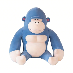 Peluche de gorila azul, peluche de gorila sentado, peluche de gorila adorable, peluche de mono suave, peluche de gorila. - Product Image 3