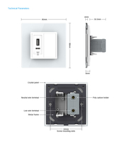 Prise USB LIVOLO UK 20W 1A1C à charge rapide, modulaire, compatible avec boîtier de type 86 pour hôtels, villas à Hong Kong, en Malaisie, Singapour, au Qatar