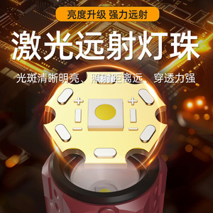 Zoom Flashlight Rechargeable Led Waterproof Adjustable Focus Emergency Light Outdoor Work Light - Product Image 2