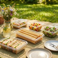 Boîte d'emballage en plastique transparente personnalisée pour pâtisseries, biscuits, gâteaux, et autres produits de boulangerie, vente en gros