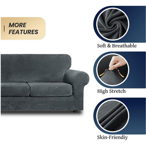 All'ingrosso moderno <span class=keywords><strong>copridivano</strong></span> ad angolo elasticizzato Set di <span class=keywords><strong>fodera</strong></span> in velluto lavabile <span class=keywords><strong>fodera</strong></span> per divano con fondo elastico antiscivolo - Product Image 6