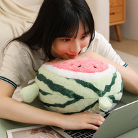 Oreiller et couette en peluche super douce personnalisés de haute qualité OEM pour fruits de pastèque PP coton lesté pour la Saint-Valentin