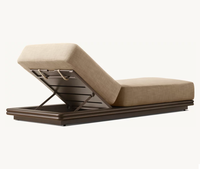 Moderne bronze Aluminium double chaise longue d'extérieur canapé ensembles ensemble de meubles villa chaise longue piscine transat jardin méridienne balcon chaise
