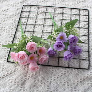 Petit bouquet de fleurs artificielles en soie, chrysanthèmes et roses, décoration simple et fraîche pour mariage, décoration de table, décoration de la maison - Product Image 2
