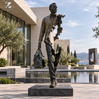 Sculpture Moderne en Bronze Creux, Finition Artisanale en Laiton et Cuivre, Art Contemporain Personnalisé pour Hôtels, Places, Jardins et Centres Artistiques