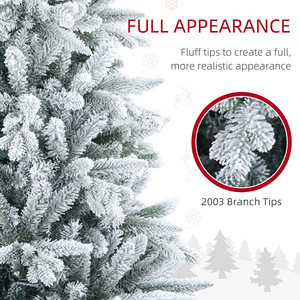 <span class=keywords><strong>HOMCOM</strong></span> Arbre <span class=keywords><strong>de</strong></span> <span class=keywords><strong>Noël</strong></span> Artificiel Floqué 2,4 m (8 pieds) 2003 Aiguilles Support Métallique Pliable Montage Facile Charnières Maison Bureau Fêtes Animaux - Product Image 2