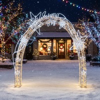 Arche lumineuse LED étanche IP65, motif flocon de neige géant, tunnel lumineux commercial extérieur pour Noël