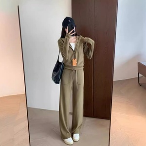 Conjunto Deportivo Informal THEWOW, Chaqueta con Capucha Super Slim con Calefacción Integrada, Pantalones de Pierna Recta con Cintura Elástica, Suaves y Ajustados para Otoño - Product Image 3