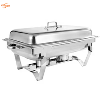 Ensemble de plats chauds en acier inoxydable pour buffet, plats chauds, chauffe-plats, réchaud INOX RECTANGULAIRE pour la restauration