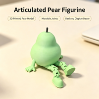 Beweegbare, peer-vormige figuur, 3D-geprint, gearticuleerd fruitfiguur, decoratie voor bureau, tafel of thuis, cadeau