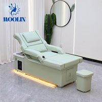 Fauteuil de massage électrique MOOLIN pour soins du cuir chevelu, capacité 300 kg, dossier relevable, structure en acier inoxydable, idéal pour hôtels et salons de massage