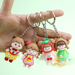 Rubber Keychains Custom Bag Accessories 3D Pvc Key Chain Cartoon Anime Women Keychain Cute