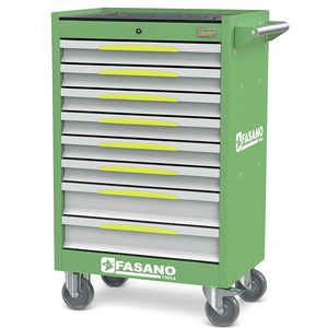 Gabinete de herramientas rodante Fasano Tools de 8 cajones, verde, con ruedas para reparación de automóviles - Product Image 2