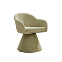 Fauteuil de salon moderne à base pivotante, rembourré, élégant, en tissu doux, pour salon, chambre à coucher, hôtel
