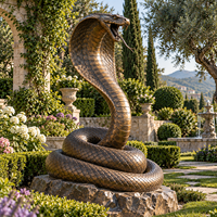 Statue de serpent en bronze, décoration publique, grande sculpture animale en bronze coulé