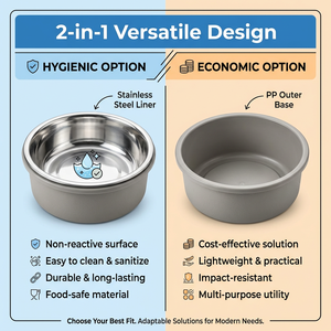 Tazón para Mascotas de Acero Inoxidable con Exterior Removible de PP, Plato para Perros Higiénico y Antideslizante - Product Image 4
