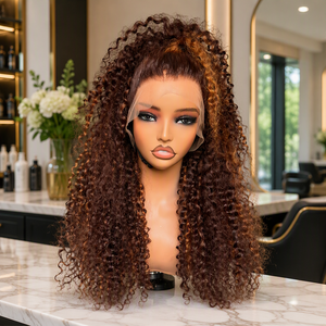 Peluca de Cabello Humano GORGIUS Veralux Blend <span class=keywords><strong>Shaggy</strong></span>, Negra Natural, Rizada, Larga, Sin Encaje, con Flequillo, Estilo Artesanal, Tecnología Archive - Product Image 2