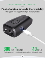 Répulsif à ultrasons portable pour chiens, en plastique PC ABS, 40 kHz, rechargeable par USB-C, portée de 15 m, 6 mois d'autonomie en veille, pour l'entraînement des chiens en extérieur
