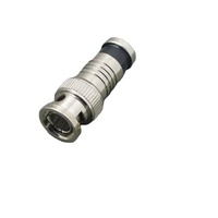 Conector Coaxial RF de Compresión BNC Macho de 75 Ohmios para Cable RG6, Hecho de Aleación de Zinc