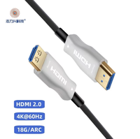 Cable HDMI 2.0 AOC 4K 60Hz 18Gbps, Cable de Fibra Óptica Activo, Chapado en Oro, Aleación de Zinc, para TV, Proyector, Cine en Casa