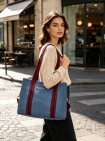 Tas Selempang Wanita Custom Logo, Tas Tote dengan Rantai Kunci Custom, Tas Oxford untuk Wanita Grosir