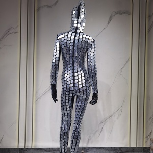 Venta <span class=keywords><strong>de</strong></span> fábrica Sexy Silver Cosplay Ropa reflectante Traje <span class=keywords><strong>de</strong></span> <span class=keywords><strong>serpiente</strong></span> con anteojos para <span class=keywords><strong>mujer</strong></span> para fiestas DJ Club Shows Ballroom Dance - Product Image 5