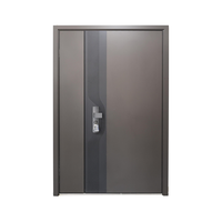 Porte de sécurité en acier, porte d'entrée antivol avec serrure de classe C pour appartement, maison résidentielle, homologuée CE, ignifuge 1,2 mm
